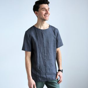 Mens Linen T Shirt Basic For Men Stylish