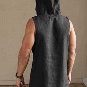 Mens Sleeveless Linen T Shirt Summer For Men