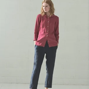 Slim Fit Linen Shirt: Classic Long Sleeve Woman's Shirt