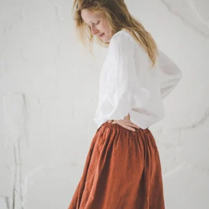 Renaissance Puff Sleeve Victorian Linen Blouse