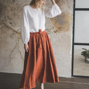 Renaissance Puff Sleeve Victorian Linen Blouse