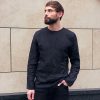 Mens Linen T Shirt Narrow Neck Long Sleeve