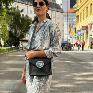 Black Handbag Leather Crossbody Bag Full Grain Purse