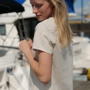 Short Sleeve Summer Polka Dot Top Bachata