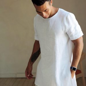 Maxi Mens Linen T Shirt Basic For Men