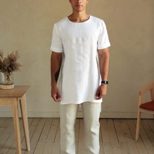 Maxi Mens Linen T Shirt Basic For Men
