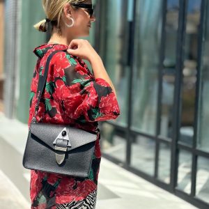 Boho Women Handbag Leather Shoulder Bag Black Crossbody