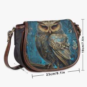 Owl Handbag: Pu Leather Shoulder Bag (flap Adjustable