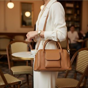 Classic Cowhide Handbag Genuine Leather Shoulder Bag With